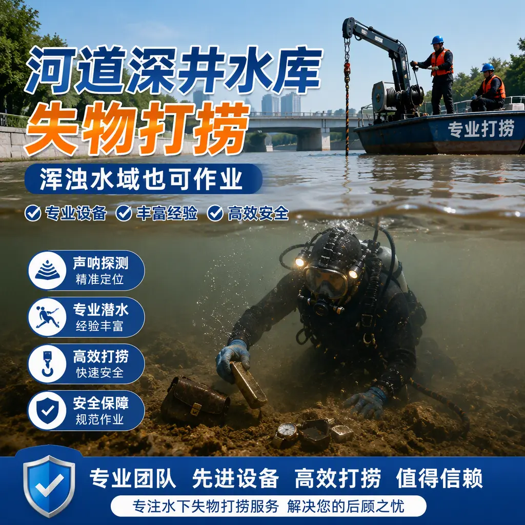 河道深井水库失物打捞，浑浊水域也可作业泰宁